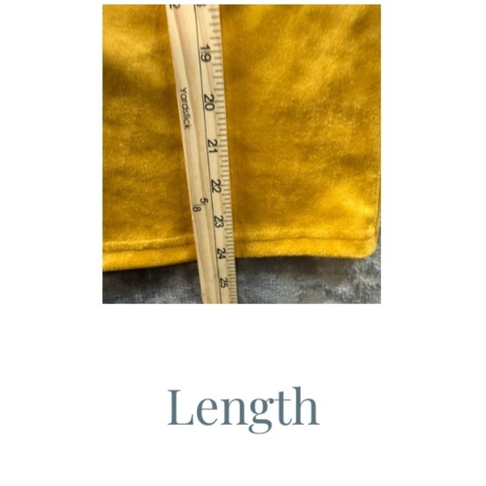 Voy Womens Mustard Yellow Faux Suede Ruffle Neck Tie Sleeveless Blouse Top S - Picture 5 of 7